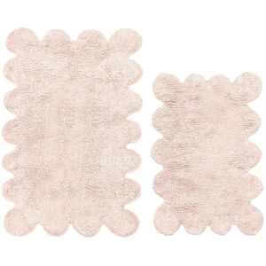 Allure Bath Fashions Two Piece Scallop Bath Mat Set - 100% Cotton Scalloped Bathroom Rugs in Light Pink Light Pink Allure Bath Fashions Two Piece Scallop Bath Mat Set - 100% Cotton Scalloped Bathroom Rugs in Light Pink Light Pink