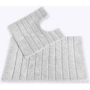 Allure Bath Fashions Ribbed Two Piece Bath Mat & Toilet Mat Set in Light Grey Light Grey Allure Bath Fashions Ribbed Two Piece Bath Mat & Toilet Mat Set in Light Grey Light Grey