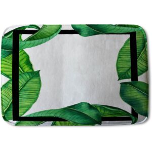 Benjamin Tate Design Botanical & Black Border Soft Bathmat in Green Green Benjamin Tate Design Botanical & Black Border Soft Bathmat in Green Green