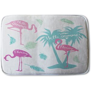 Benjamin Tate Design Palm & Flamingo Soft Bathmat in Pink Pink Benjamin Tate Design Palm & Flamingo Soft Bathmat in Pink Pink