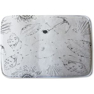 Benjamin Tate Design Drawn Nautical Elements Soft Bathmat in Black Black Benjamin Tate Design Drawn Nautical Elements Soft Bathmat in Black Black