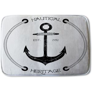 Benjamin Tate Design Nautical Anchor Soft Bathmat in Black Black Benjamin Tate Design Nautical Anchor Soft Bathmat in Black Black