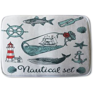 Benjamin Tate Design Nauticle Items Soft Bathmat in Blue Blue Benjamin Tate Design Nauticle Items Soft Bathmat in Blue Blue