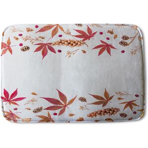 Benjamin Tate Design Autumn Leaves Half Border Soft Bathmat in Red Red Benjamin Tate Design Autumn Leaves Half Border Soft Bathmat in Red Red