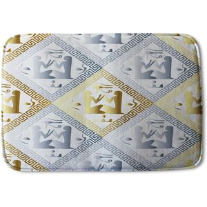 Benjamin Tate Design Egyptian Hieroglyphs In Gold & Silver Soft Bathmat Gold Benjamin Tate Design Egyptian Hieroglyphs In Gold & Silver Soft Bathmat Gold