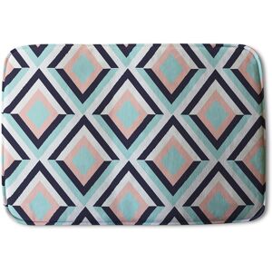 Benjamin Tate Design Geometric Pattern Soft Bathmat in Blue Blue Benjamin Tate Design Geometric Pattern Soft Bathmat in Blue Blue
