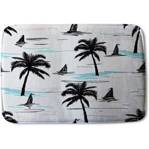 Benjamin Tate Design Palm Trees & Sailboats Soft Bathmat in Blue Blue Benjamin Tate Design Palm Trees & Sailboats Soft Bathmat in Blue Blue