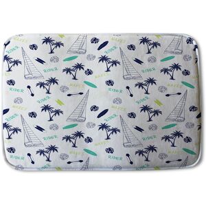 Benjamin Tate Design Waves Rider Soft Bathmat in Blue Blue Benjamin Tate Design Waves Rider Soft Bathmat in Blue Blue