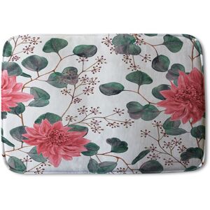 Benjamin Tate Design Red Flowers Green Leaves Soft Bathmat Red Benjamin Tate Design Red Flowers Green Leaves Soft Bathmat Red