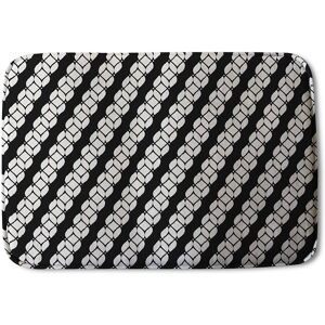 Benjamin Tate Design Striped Rope Pattern Soft Bathmat in Black Black Benjamin Tate Design Striped Rope Pattern Soft Bathmat in Black Black
