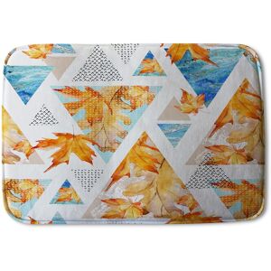 Benjamin Tate Design Autumn Geometrics With Maple Leaves Soft Bathmat in Orange Orange Benjamin Tate Design Autumn Geometrics With Maple Leaves Soft Bathmat in Orange Orange