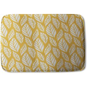 Benjamin Tate Design White Leaf Pattern On Orange Soft Bathmat Orange Benjamin Tate Design White Leaf Pattern On Orange Soft Bathmat Orange