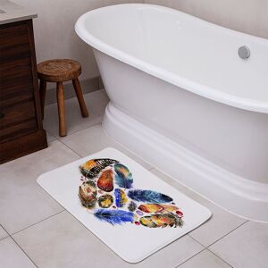 Benjamin Tate Design Boho Tribal Heart Bathmat in Blue Blue Benjamin Tate Design Boho Tribal Heart Bathmat in Blue Blue