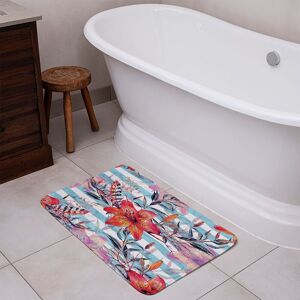 Benjamin Tate Design Bouquet Of Watercolor Tiger Lilies Bathmat in Red Red Benjamin Tate Design Bouquet Of Watercolor Tiger Lilies Bathmat in Red Red
