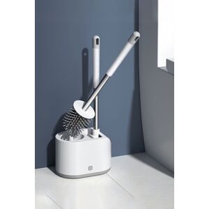 Living and Home 2 Pcs Toilet Brushes Combo Set Silicone and Nylon No Drilling Wall Hanging Holder & Traceless Adhesive in Off-White Off-White Living and Home 2 Pcs Toilet Brushes Combo Set Silicone and Nylon No Drilling Wall Hanging Holder & Traceless Adhesive in Off-White Off-White