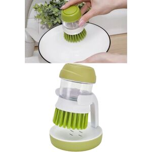 Living and Home Dish Pot Brush with Soap Dispenser & Holder Rack in Green Green Living and Home Dish Pot Brush with Soap Dispenser & Holder Rack in Green Green