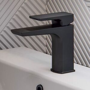 Willesden Bathrooms Mono Basin Sink Mixer Tap - Modern Matte Black Brass Faucet & Waste Willesden Bathrooms Mono Basin Sink Mixer Tap - Modern Matte Black Brass Faucet & Waste