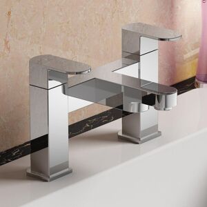Nes Home Kevon Cloakroom Basin Mono & Bath Filler Mixer Tap Set Chrome in Silver Silver Nes Home Kevon Cloakroom Basin Mono & Bath Filler Mixer Tap Set Chrome in Silver Silver