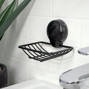 Showerdrape SuctionLoc Black Stainless Steel Wall Mounted Soap Basket Black Showerdrape SuctionLoc Black Stainless Steel Wall Mounted Soap Basket Black