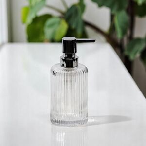 Showerdrape Regent Ribbed Glass Chrome Liquid Soap Dispenser in Clear Clear Showerdrape Regent Ribbed Glass Chrome Liquid Soap Dispenser in Clear Clear