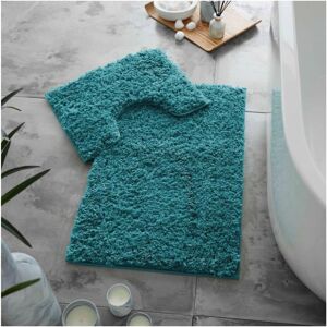 GAVENO CAVAILIA 2 Piece Zero Twist Bath Mat Set in Teal Teal GAVENO CAVAILIA 2 Piece Zero Twist Bath Mat Set in Teal Teal