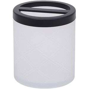 Melody Maison White Patterned Glass Bathroom Tumbler With Black Rim White Melody Maison White Patterned Glass Bathroom Tumbler With Black Rim White