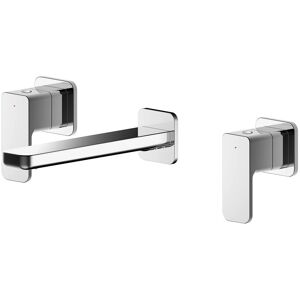 Balterley Square Wall Mount 3 Tap Hole Basin Mixer Tap Chrome in Silver Silver Balterley Square Wall Mount 3 Tap Hole Basin Mixer Tap Chrome in Silver Silver