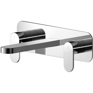 Balterley Current Round Wall Mount 3 Tap Hole Basin Mixer Tap, Back Plate Chrome in Silver Silver Balterley Current Round Wall Mount 3 Tap Hole Basin Mixer Tap, Back Plate Chrome in Silver Silver