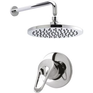 Balterley Shower Bundle Concealed Round Manual Valve Arm Head Kit Chrome in Silver Silver Balterley Shower Bundle Concealed Round Manual Valve Arm Head Kit Chrome in Silver Silver