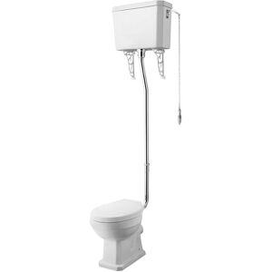 Balterley Traditional High Level Toilet, Cistern, Flush Pipe & Soft Close Seat in White White Balterley Traditional High Level Toilet, Cistern, Flush Pipe & Soft Close Seat in White White