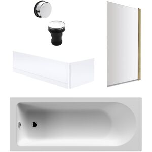 Balterley Round 1700x700 Bath Set - Panels, Brass Screen & Chrome Waste in White White Balterley Round 1700x700 Bath Set - Panels, Brass Screen & Chrome Waste in White White