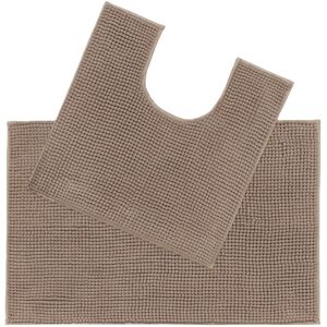 Allure Bath Fashions - Chenille Bobble Non Slip Bath Mat & Pedestal - Mocha - Bath Mat Set Allure Bath Fashions - Chenille Bobble Non Slip Bath Mat & Pedestal - Mocha - Bath Mat Set