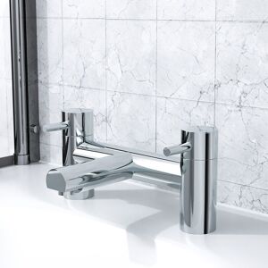 Nes Home Modern Bath Filler Mixer Taps Bathroom Deck Mounted Tap Solid Brass in Silver Silver Nes Home Modern Bath Filler Mixer Taps Bathroom Deck Mounted Tap Solid Brass in Silver Silver