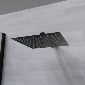 Nes Home 300mm Bathroom Rainfall Square Overhead Shower Slim Head Matte Black Black Nes Home 300mm Bathroom Rainfall Square Overhead Shower Slim Head Matte Black Black