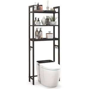 Costway 3-Tier Over-The-Toilet Storage Shelf Space Saving Metal Bathroom Organizer in Brown Brown Costway 3-Tier Over-The-Toilet Storage Shelf Space Saving Metal Bathroom Organizer in Brown Brown