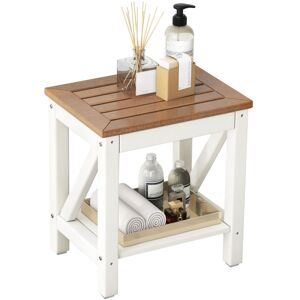 Costway HDPE Shower Bench Waterproof Bathroom Shower Stool w/ Shelf in Brown Brown Costway HDPE Shower Bench Waterproof Bathroom Shower Stool w/ Shelf in Brown Brown