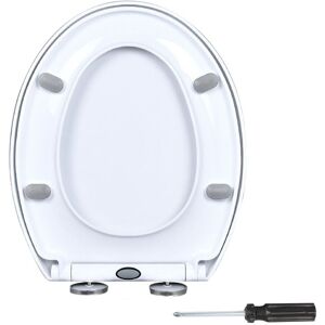 VOGREX Soft Close Toilet Seat White Heavy Duty Universal Anti Slam Oval Hinges White VOGREX Soft Close Toilet Seat White Heavy Duty Universal Anti Slam Oval Hinges White