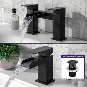 Nes Home Ozone Waterfall Basin Mono Mixer, Bath Filler Tap & waste in Silver Silver Nes Home Ozone Waterfall Basin Mono Mixer, Bath Filler Tap & waste in Silver Silver
