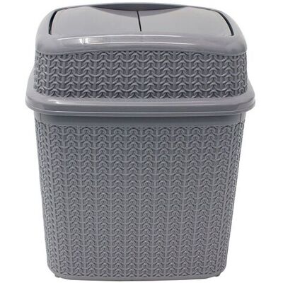 JVL Loop 10L Push Top Bin in Grey Grey JVL Loop 10L Push Top Bin in Grey Grey