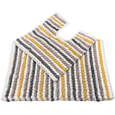 Allure Bath Fashions Chunky Bobble Striped Two Piece Bath Mat Set in Mustard Mustard Allure Bath Fashions Chunky Bobble Striped Two Piece Bath Mat Set in Mustard Mustard