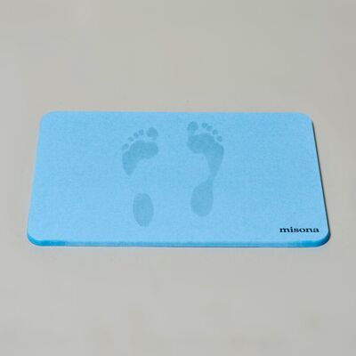 Misona Diatomite Stone Bath Mat in Blue Blue Misona Diatomite Stone Bath Mat in Blue Blue