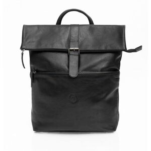 PRIMEHIDE 'Orion' Leather Men's Rolltop Rucksack in Black Black PRIMEHIDE 'Orion' Leather Men's Rolltop Rucksack in Black Black