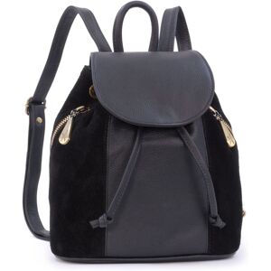 Catwalk Collection Handbags Women's Pixie Small Suede & Leather Drawstring Backpack in Black Black Small Catwalk Collection Handbags Women's Pixie Small Suede & Leather Drawstring Backpack in Black Black Small