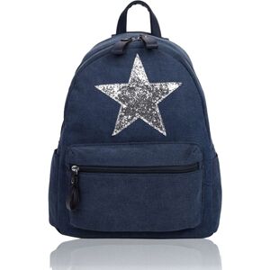 Fontanella Fashion Women's Sparkle Star Canvas Backpack x Rucksack in Navy Navy Fontanella Fashion Women's Sparkle Star Canvas Backpack x Rucksack in Navy Navy