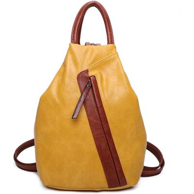 Fontanella Fashion Women's Vira PU Convertible Backpack in Mustard Mustard Fontanella Fashion Women's Vira PU Convertible Backpack in Mustard Mustard