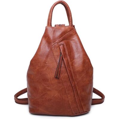 Fontanella Fashion Women's Vira PU Convertible Backpack in Brown Brown Fontanella Fashion Women's Vira PU Convertible Backpack in Brown Brown