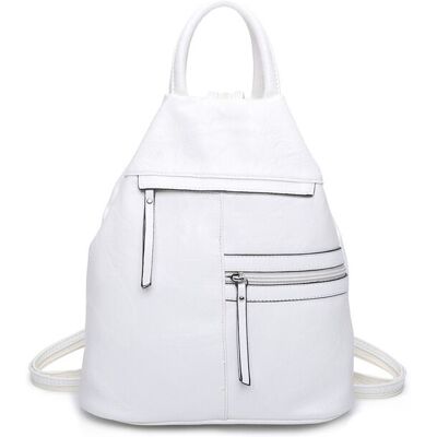 Fontanella Fashion Women's Lira PU Convertible Backpack in White White Fontanella Fashion Women's Lira PU Convertible Backpack in White White