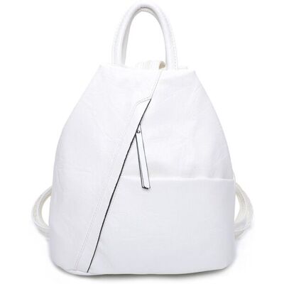Fontanella Fashion Women's Shira PU Convertible Backpack in White White Fontanella Fashion Women's Shira PU Convertible Backpack in White White