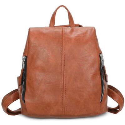 Fontanella Fashion Women's Porter PU Leather Rucksack in Tangerine Tangerine Fontanella Fashion Women's Porter PU Leather Rucksack in Tangerine Tangerine