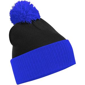 Beechfield Snowstar Duo Two-Tone Winter Beanie Hat in True Black True Black One Size Beechfield Snowstar Duo Two-Tone Winter Beanie Hat in True Black True Black One Size
